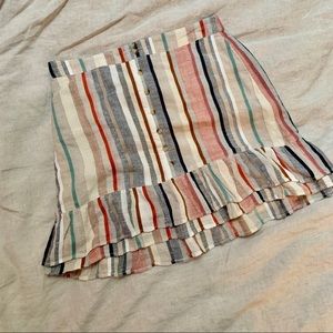 American Eagle linen striped mini skirt